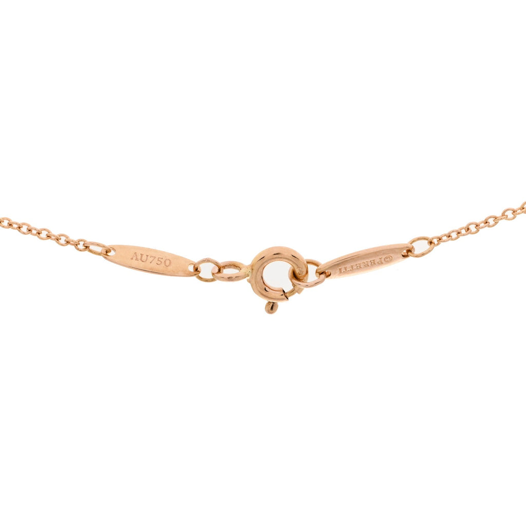 18K Rose Gold Diamond .25ct Elsa Peretti Diamonds by the Yard Pendant Necklace