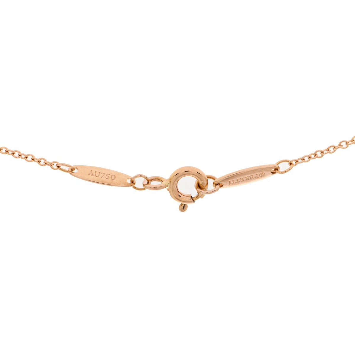18K Rose Gold Diamond .25ct Elsa Peretti Diamonds by the Yard Pendant Necklace