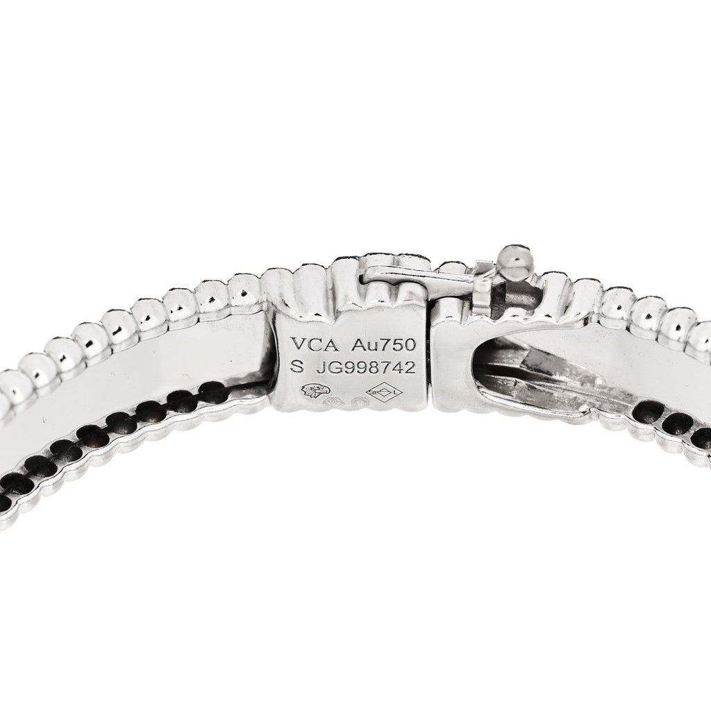 18K White Gold Perlee Signature Bangle Bracelet S