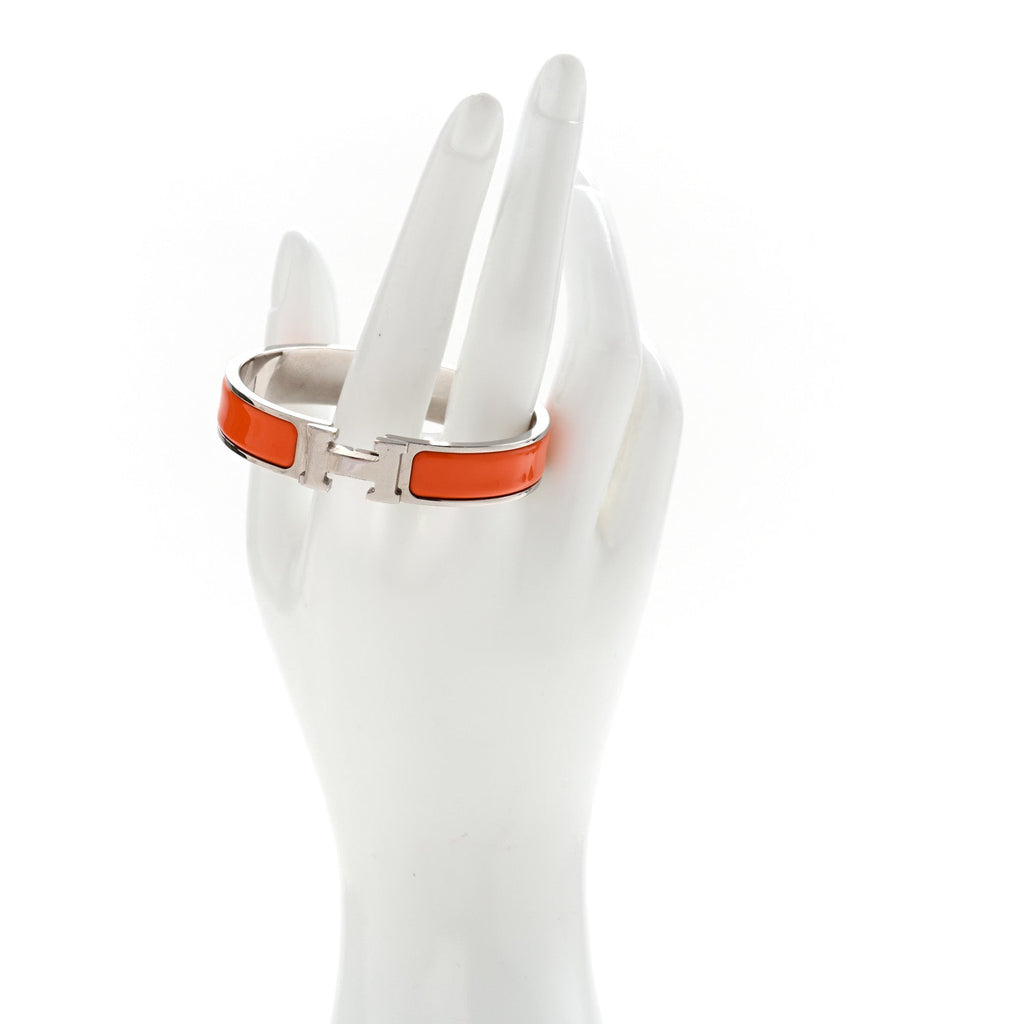 Enamel Narrow Clic Clac H Bracelet PM Orange