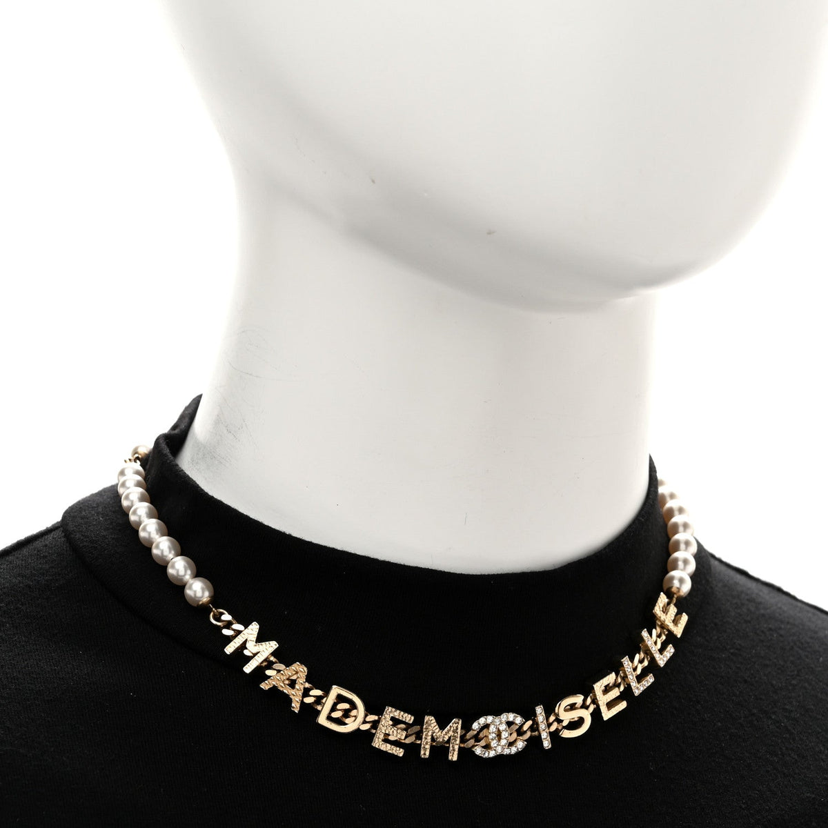 Pearl Crystal CC Mademoiselle Choker Gold Pearly White
