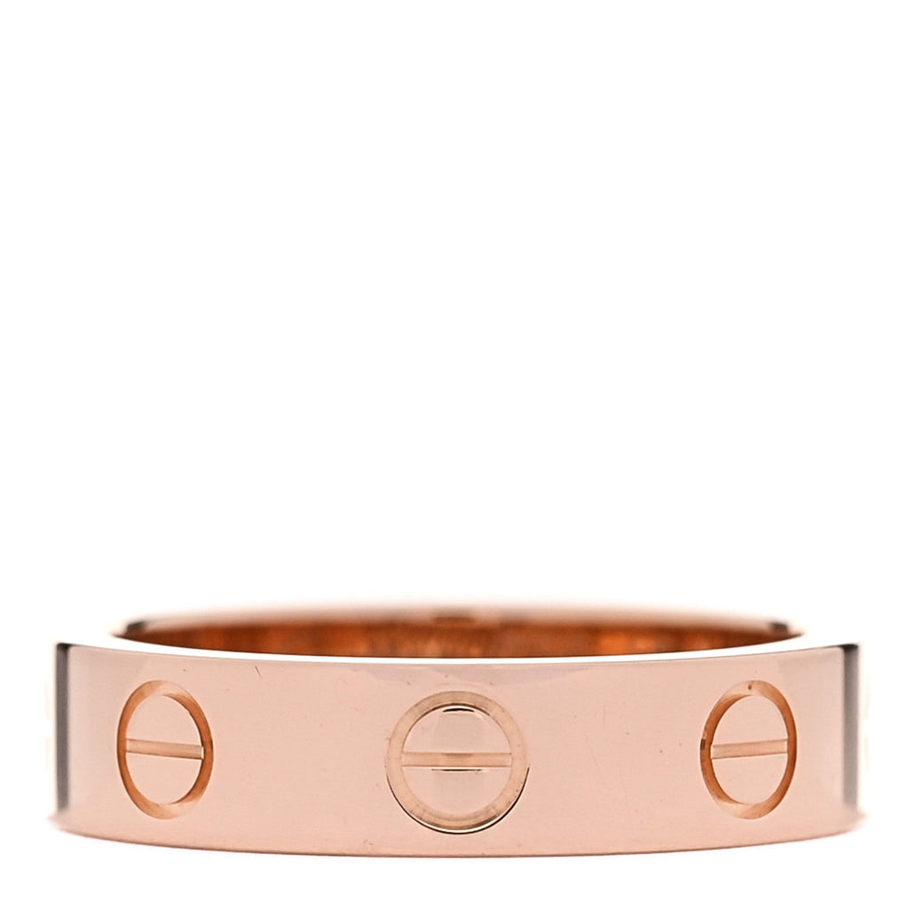 18K Pink Gold Diamond 4mm LOVE Wedding Band Ring 46 3.75