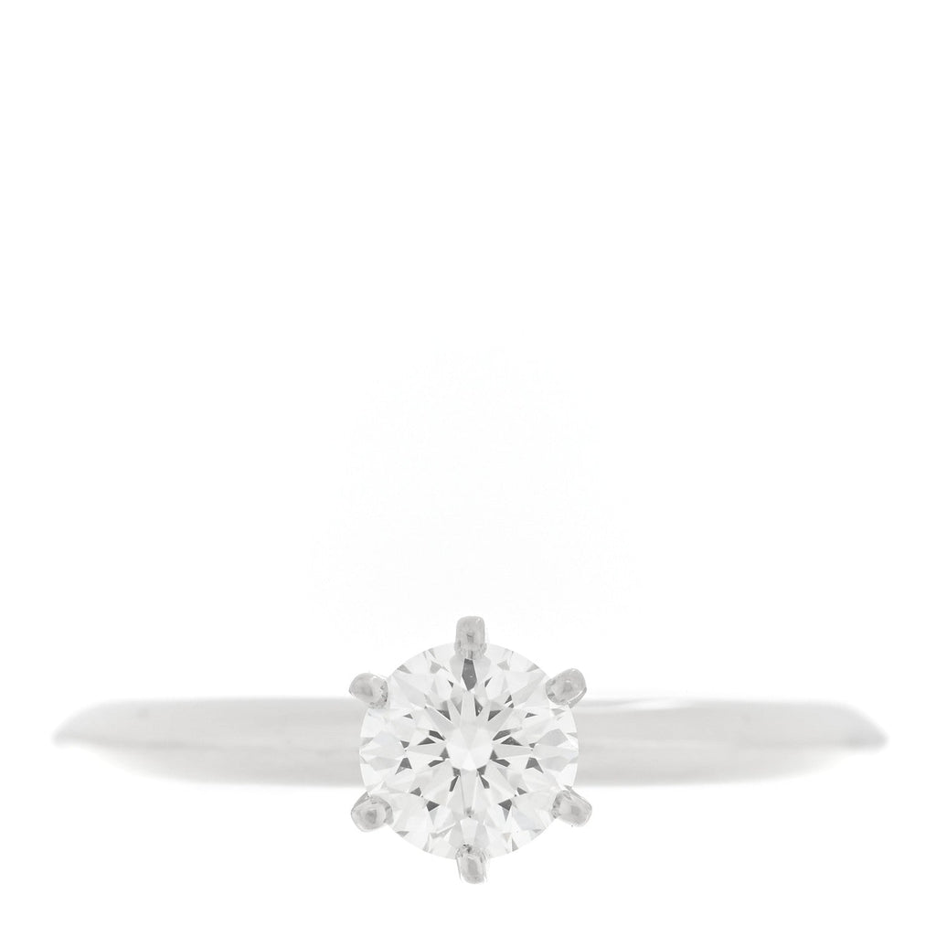 Platinum Diamond .53ct Solitaire Engagement Ring 53 6.5