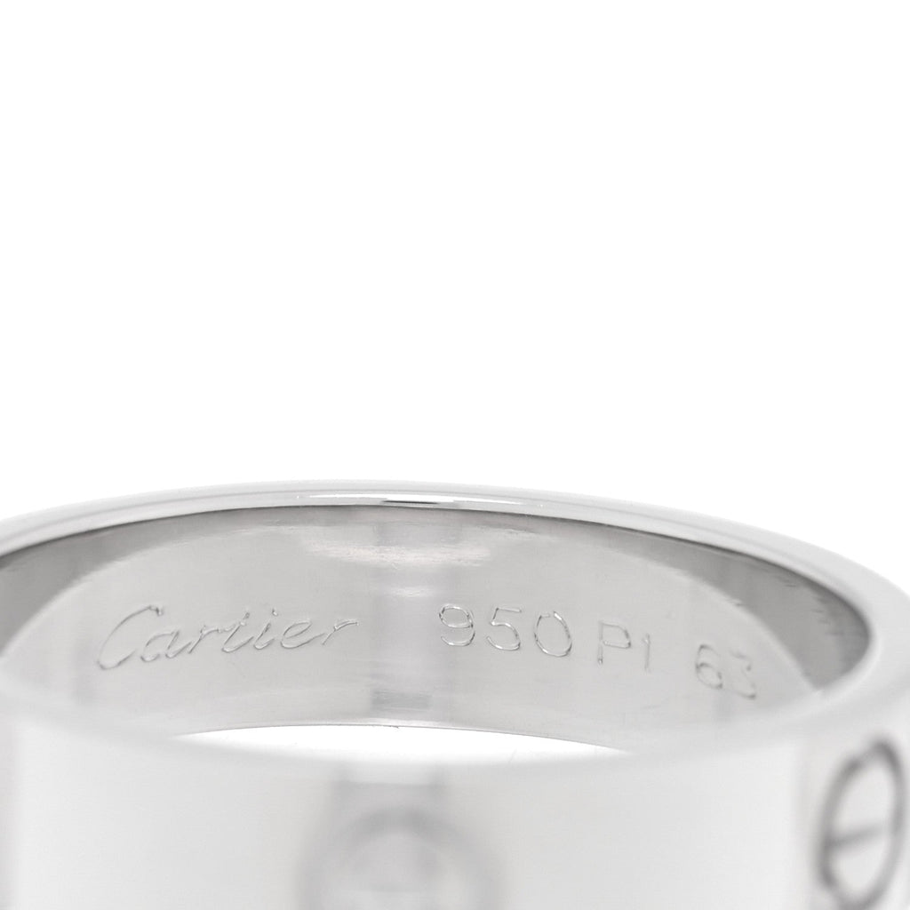 Platinum 5.5mm LOVE Ring 63 10.5