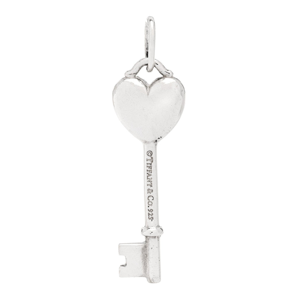 Sterling Silver Diamond Heart Key Pendant