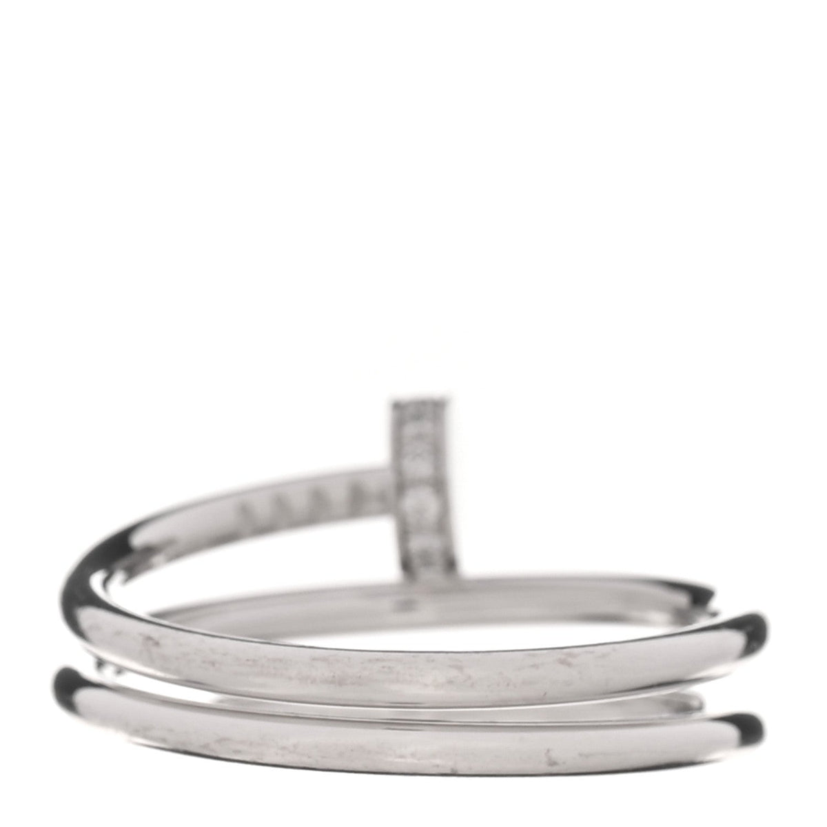 18K White Gold Diamond Double Wrap Juste Un Clou Ring 57 8