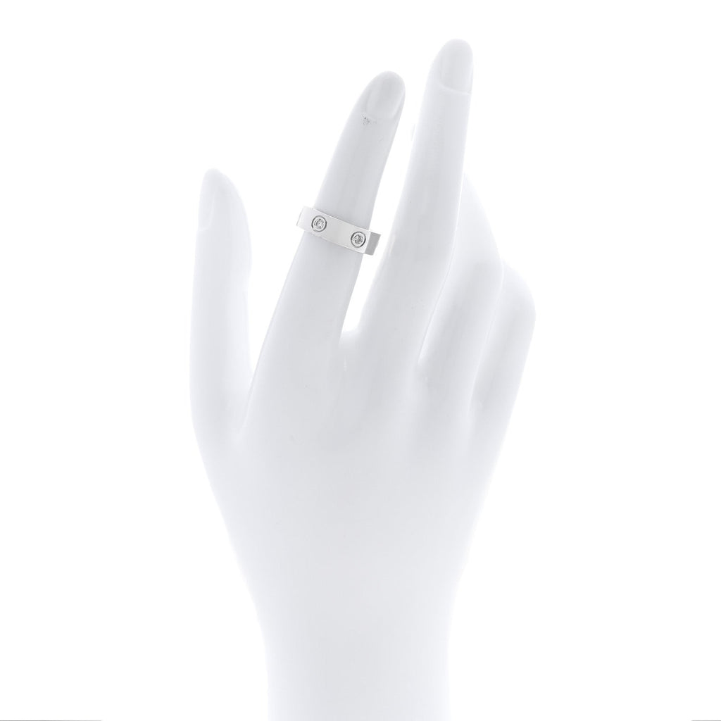 18K White Gold Gold 6 Diamond 5.5mm LOVE Ring 50 5.25