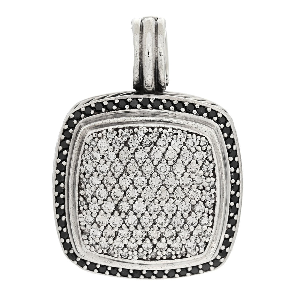 Sterling Silver Black Diamond 18mm Albion Enhancer Pendant
