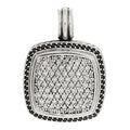 Sterling Silver Black Diamond 18mm Albion Enhancer Pendant