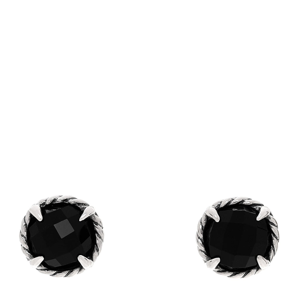 Sterling Silver Black Onyx 8mm Chatelaine Earrings