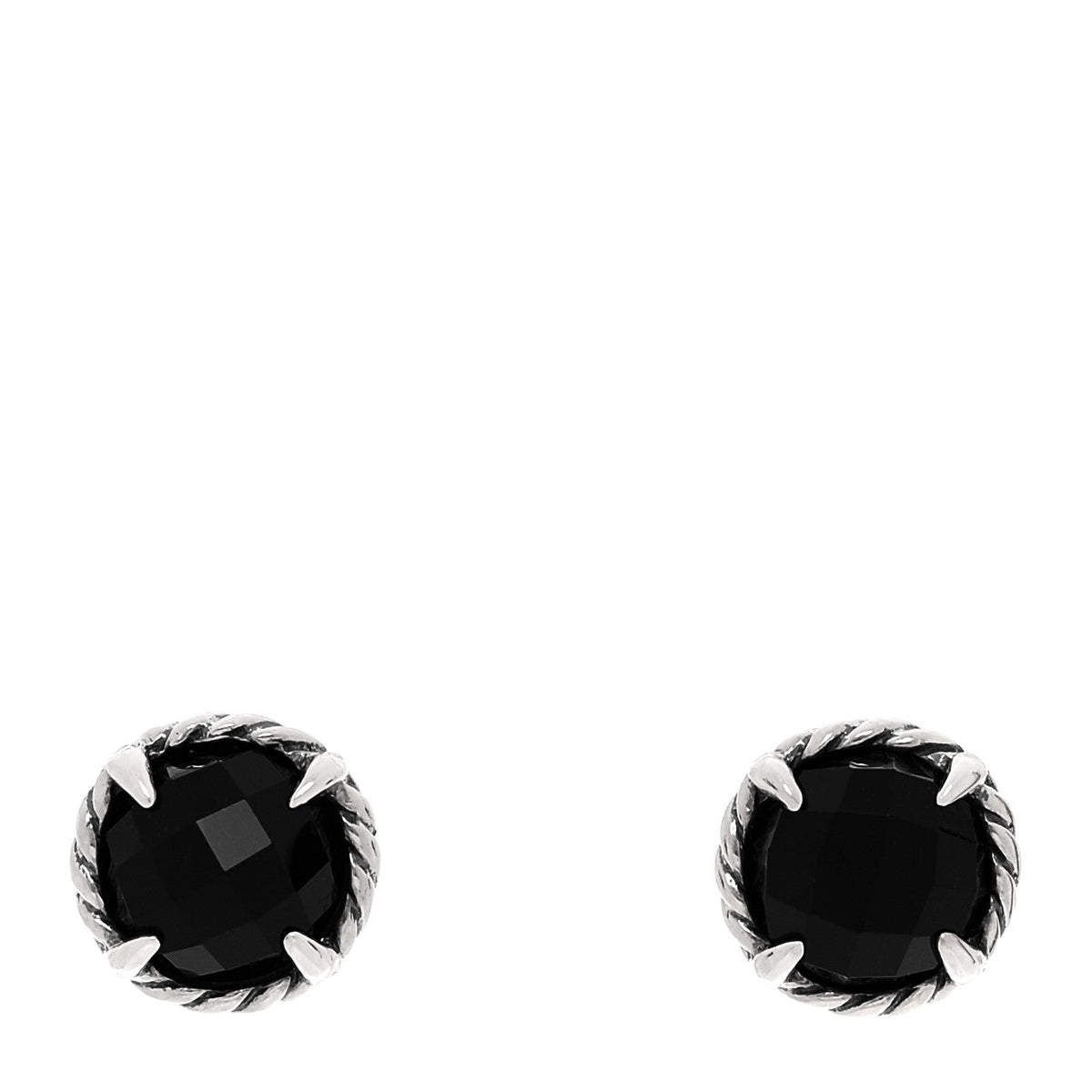 Sterling Silver Black Onyx 8mm Chatelaine Earrings
