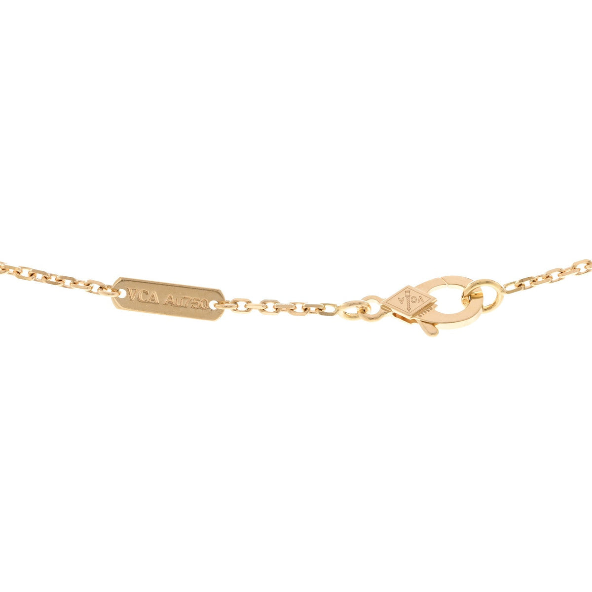 18K Yellow Gold Carnelian Vintage Alhambra Pendant Necklace