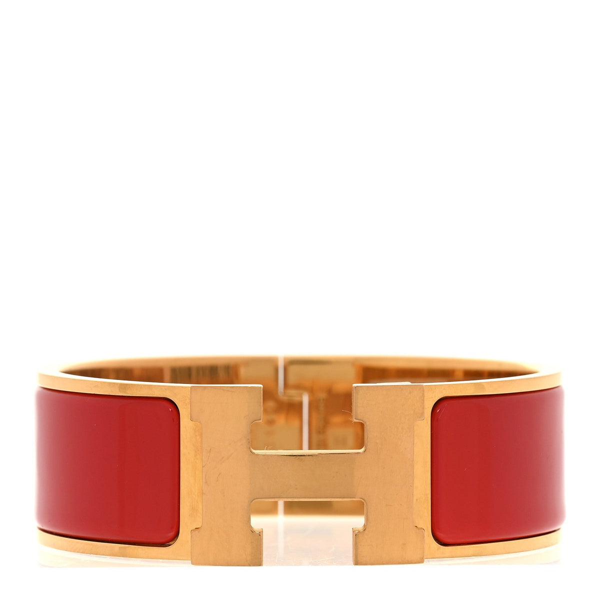 Enamel Wide Clic Clac H Bracelet PM Rouge Bandana