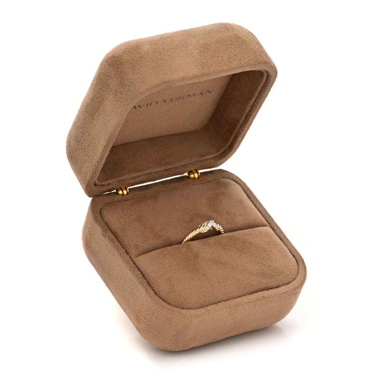 18K Yellow Gold Diamond Petite X Ring 49 5
