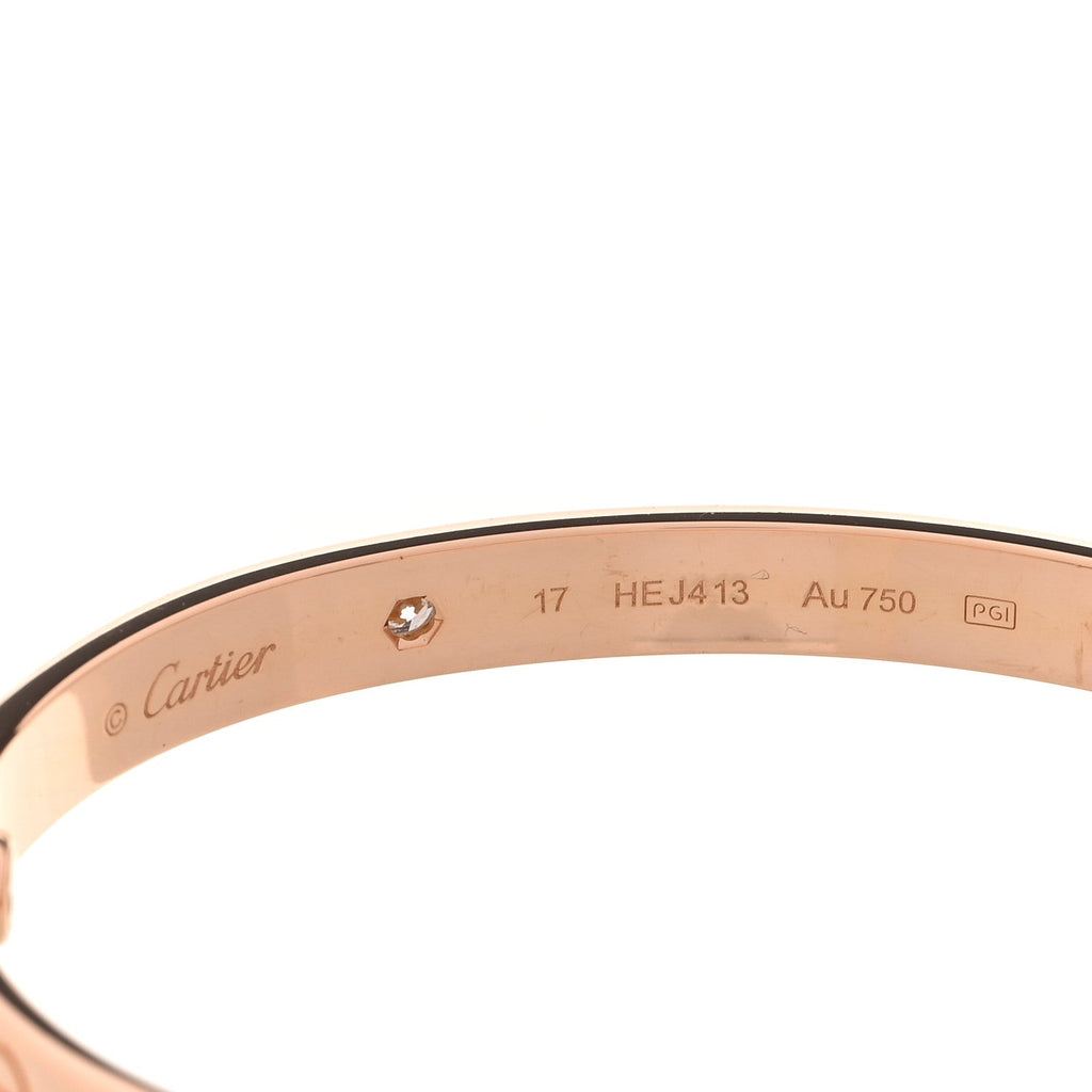 18K Pink Gold 4 Diamond LOVE Bracelet 17