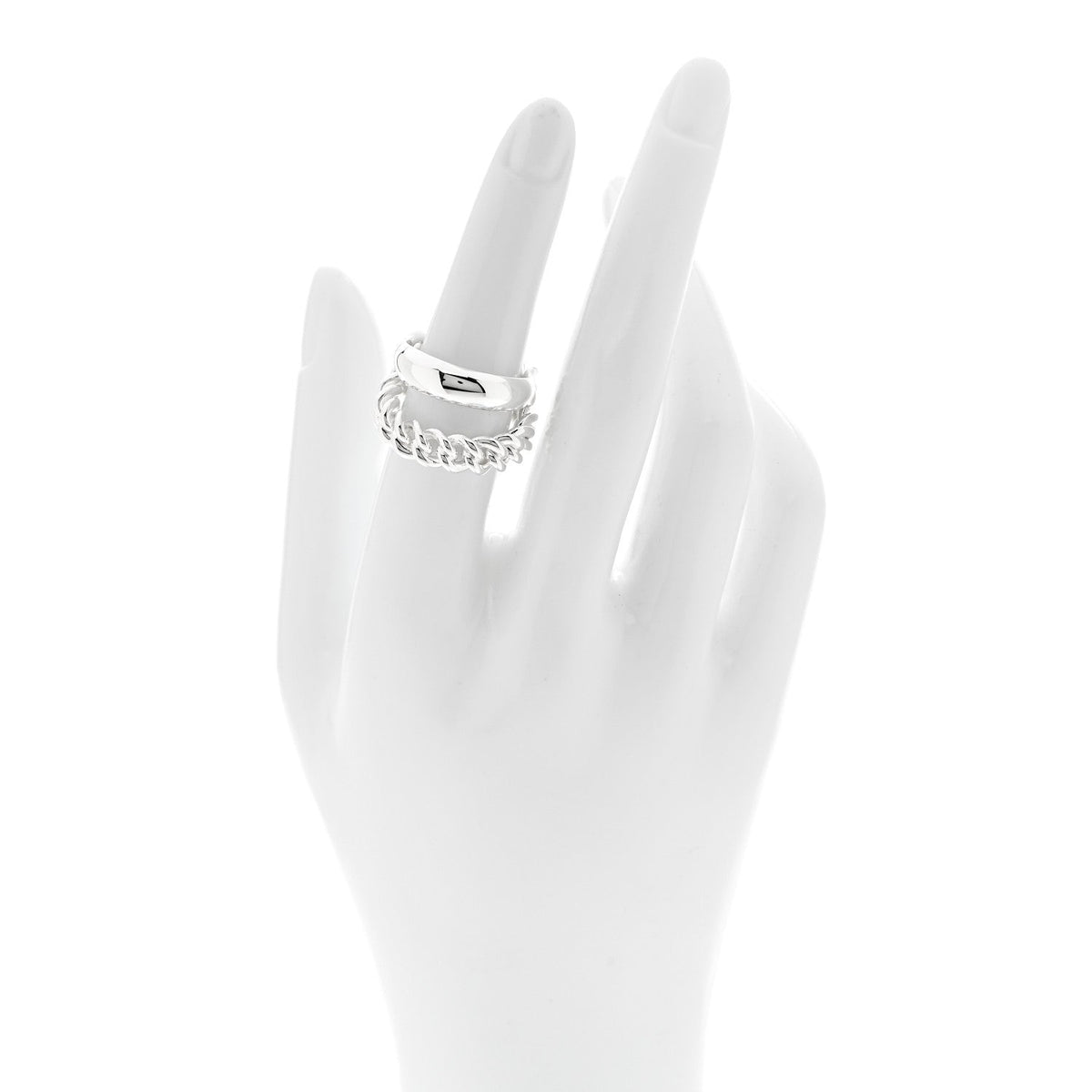 Sterling Silver MM Boucle Selier Inflexible Ring 52 6