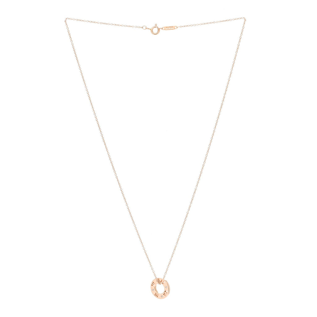 18K Rose Gold Diamond Atlas Pierced Pendant Necklace