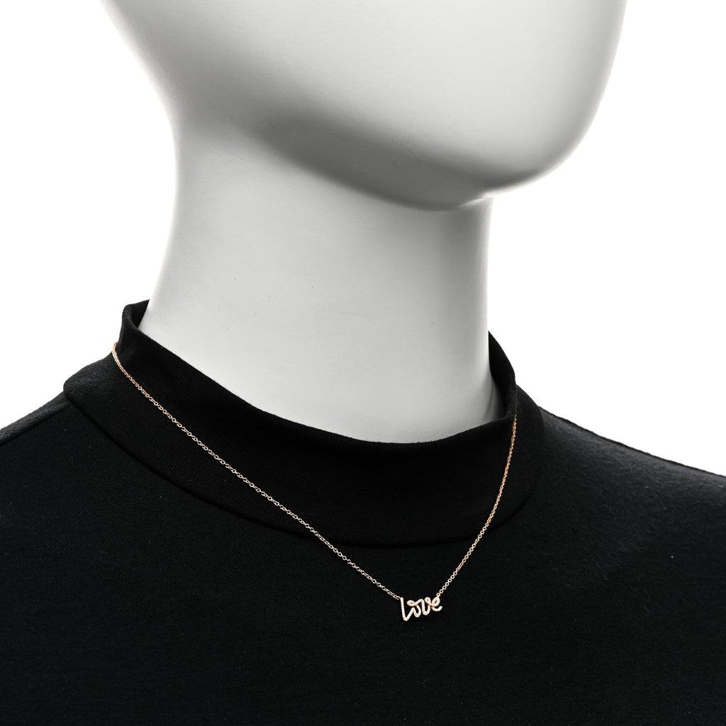 18K Rose Gold Diamond Mini Paloma's Graffiti Love Pendant Necklace