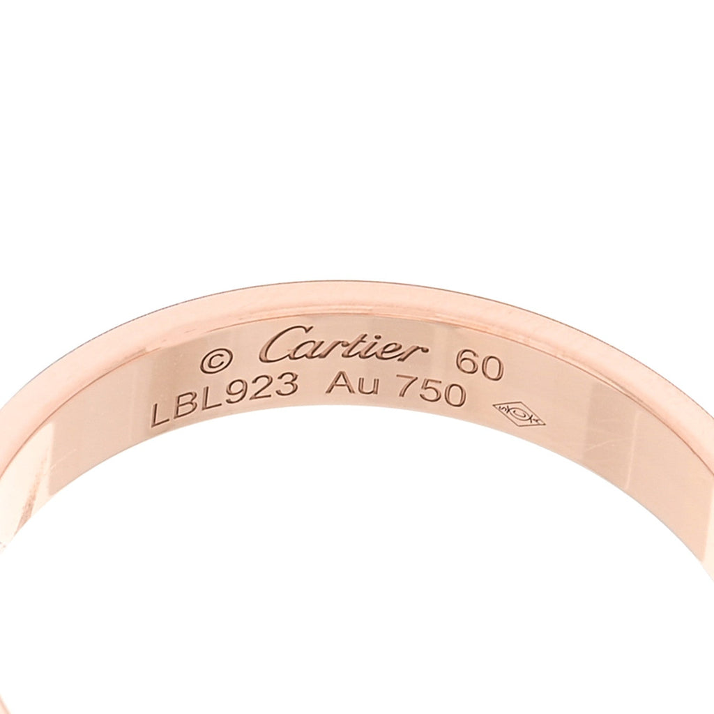 18K Pink Gold 3.5mm LOVE Wedding Band Ring 60 9.25