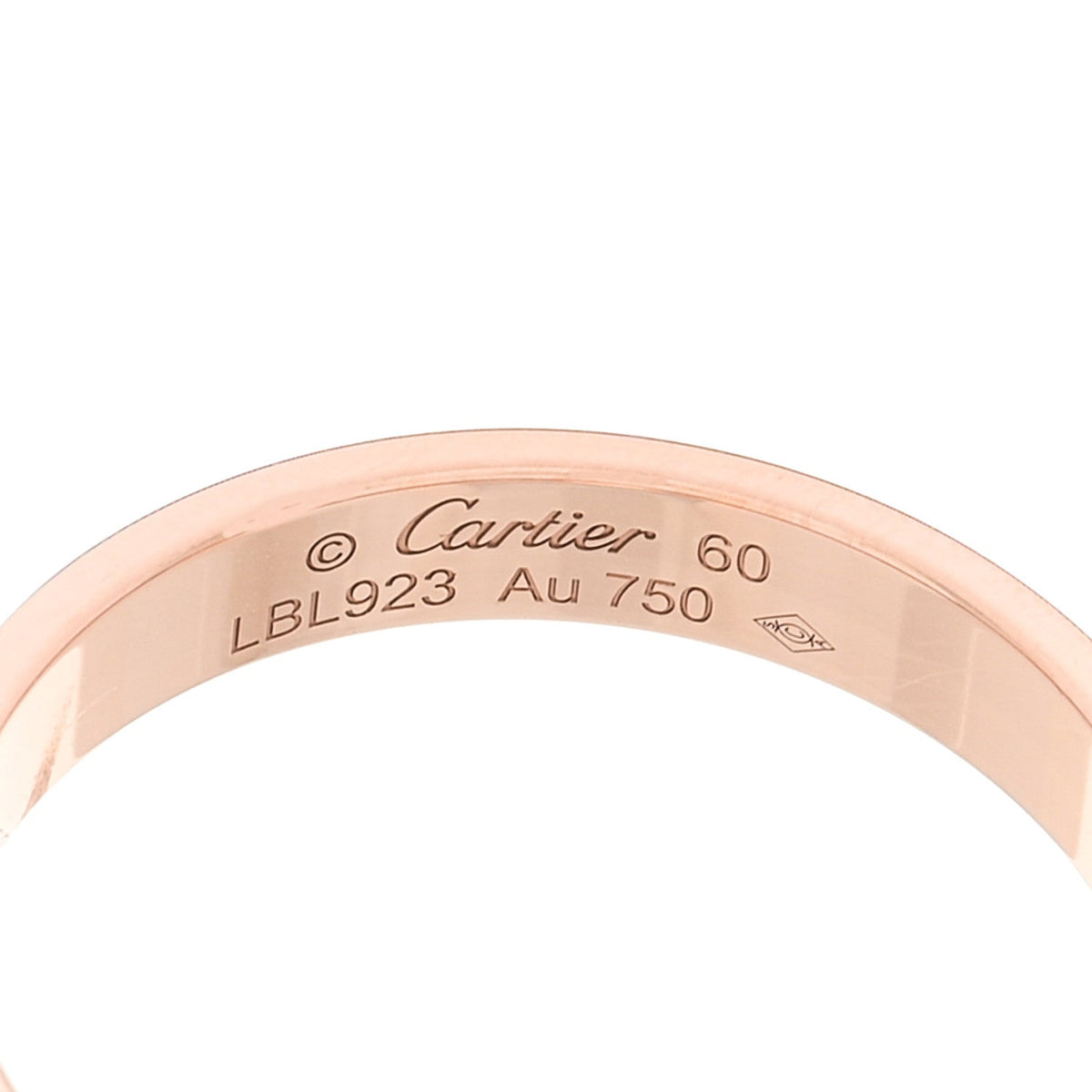18K Pink Gold 3.5mm LOVE Wedding Band Ring 60 9.25