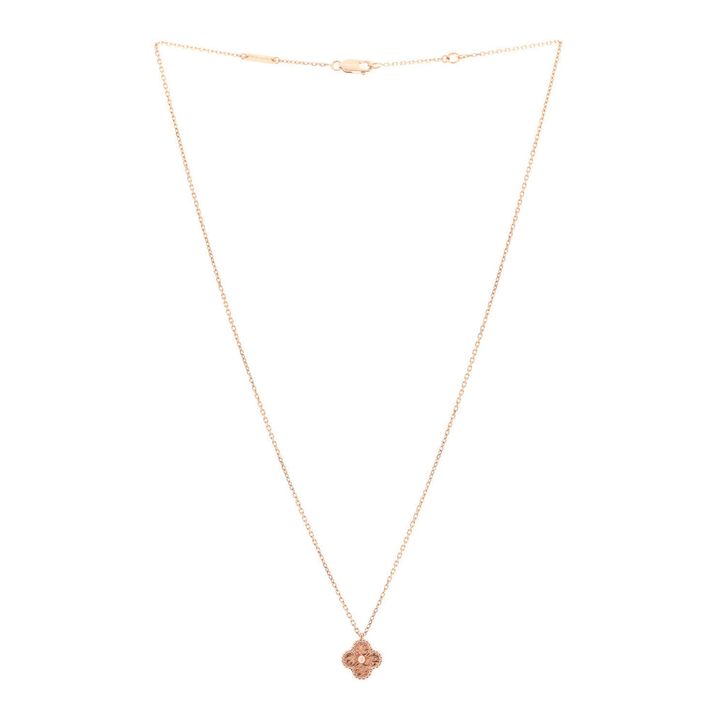 18K Rose Gold Sweet Alhambra Pendant Necklace