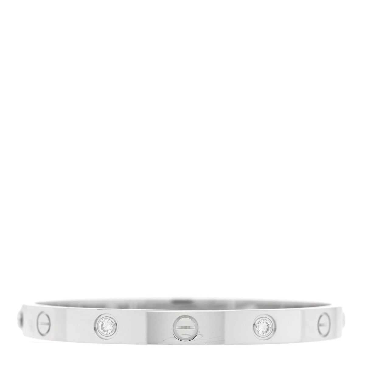 18K White Gold 4 Diamond LOVE Bracelet 16