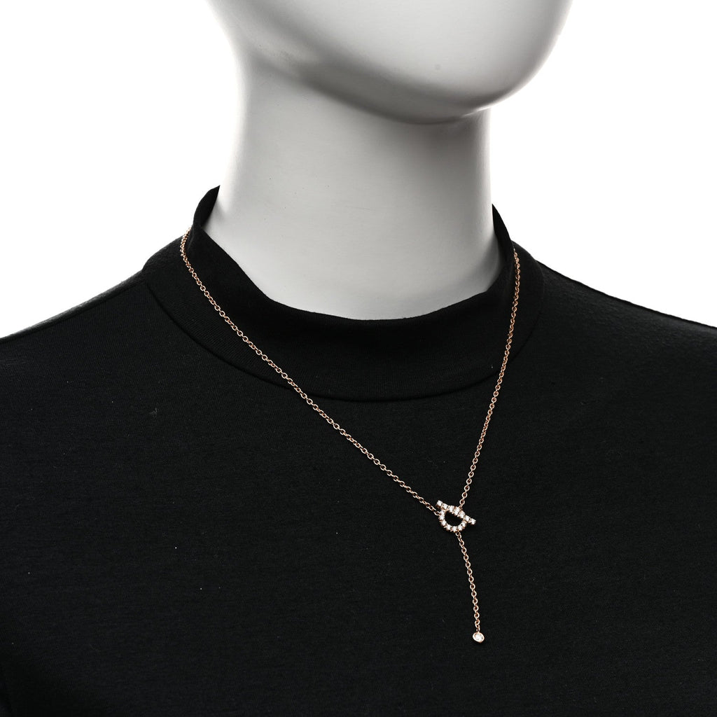 18K Rose Gold Diamond Finesse Lariat Necklace