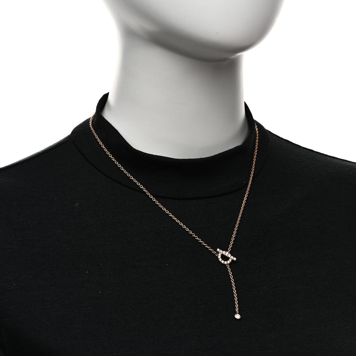 18K Rose Gold Diamond Finesse Lariat Necklace