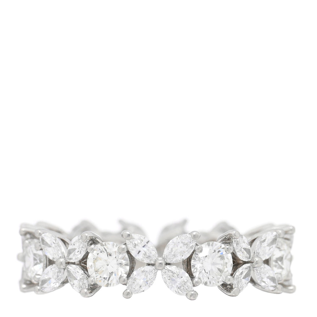 Platinum Diamond Victoria Alternating Band Ring 56 7.5