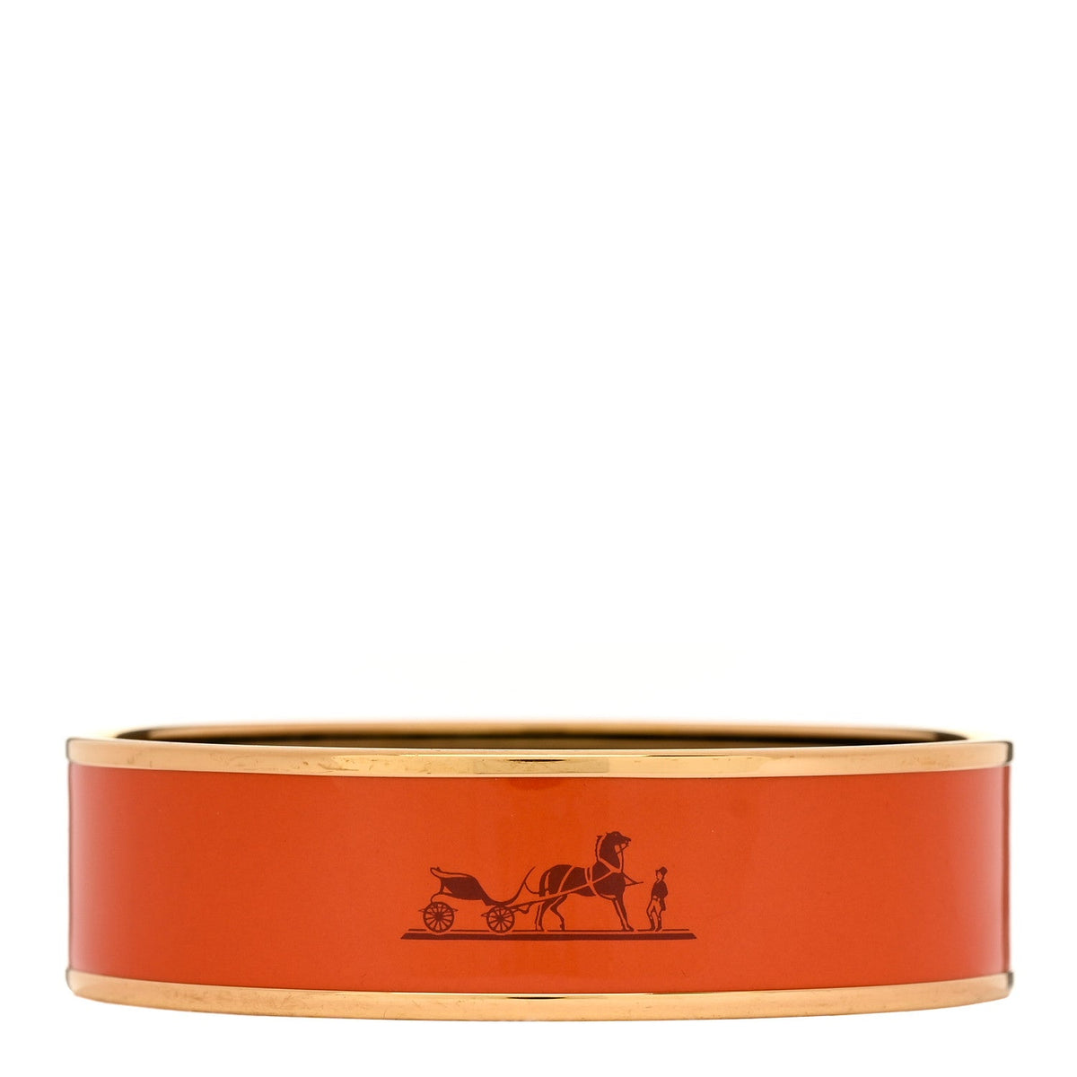 Enamel Printed Caleche Wide Bracelet 70 Orange