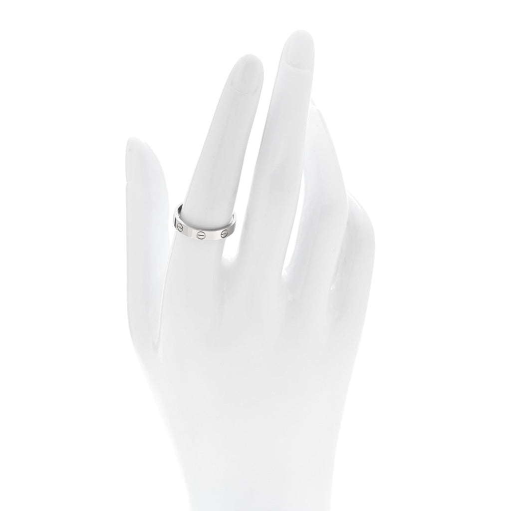18K White Gold 3.5mm LOVE Wedding Band Ring 55 7.25