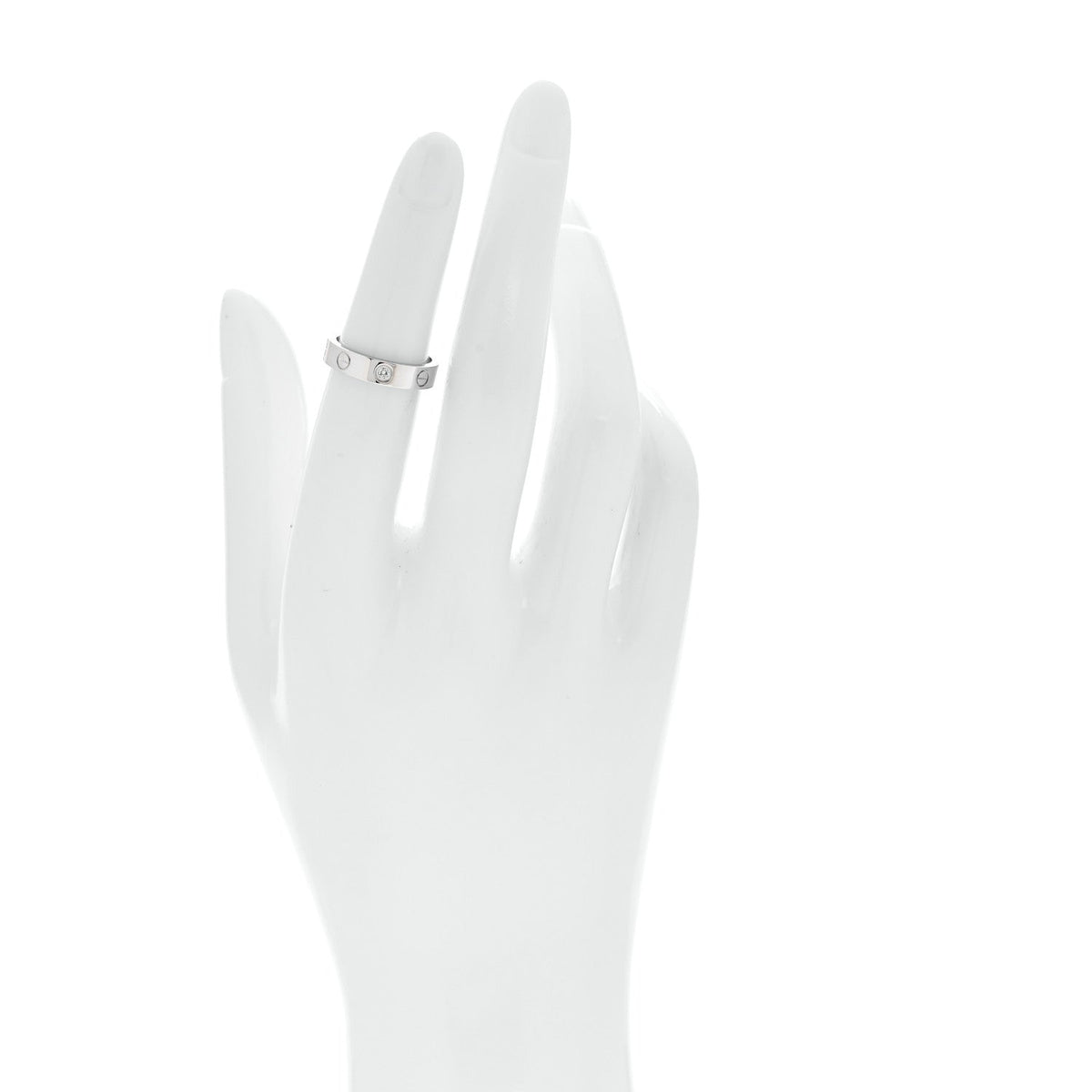 18K White Gold Diamond 4mm LOVE Wedding Band Ring 49 4.75