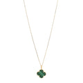 18K Yellow Gold Malachite Magic Alhambra Pendant Necklace