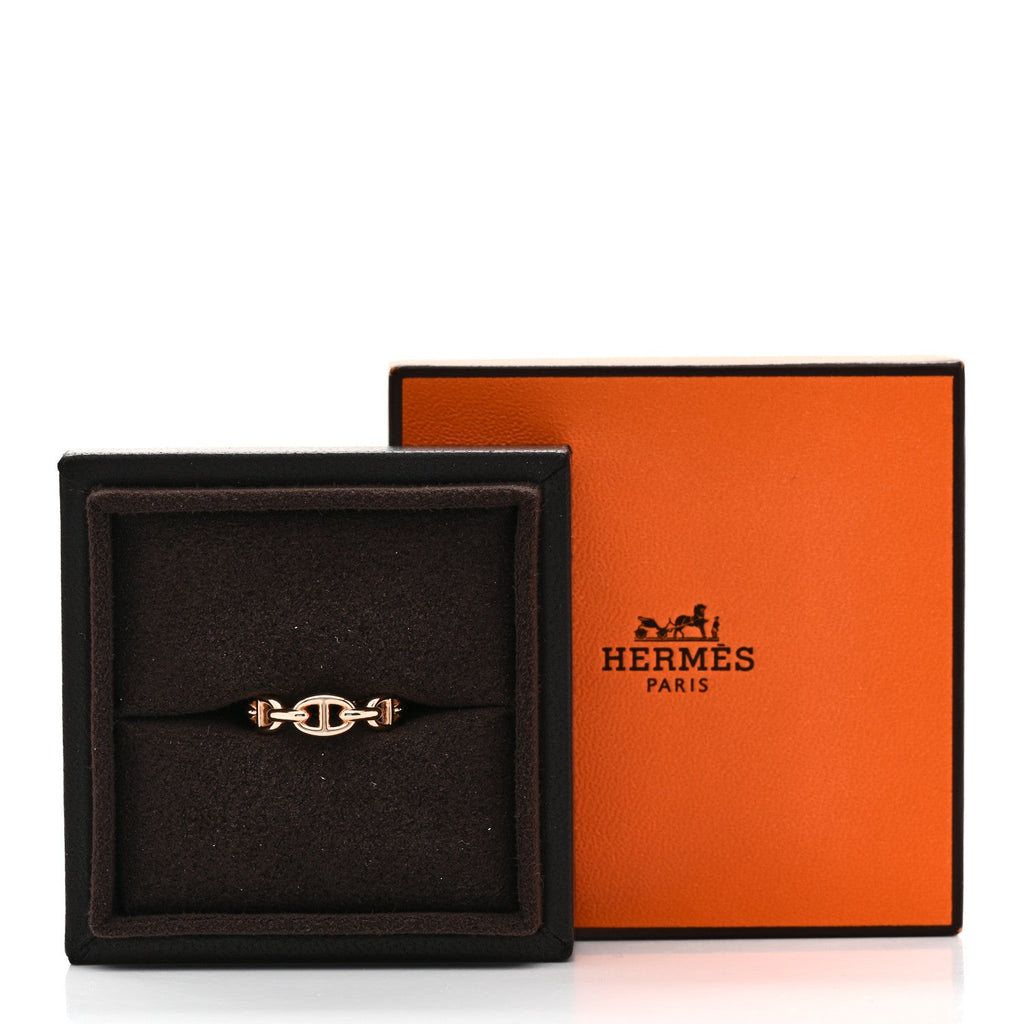 18K Rose Gold PM Chaine d'Ancre Enchainee Ring 54 6.75