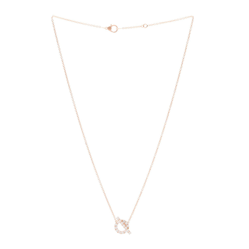 18K Rose Gold Diamond Finesse Pendant Necklace