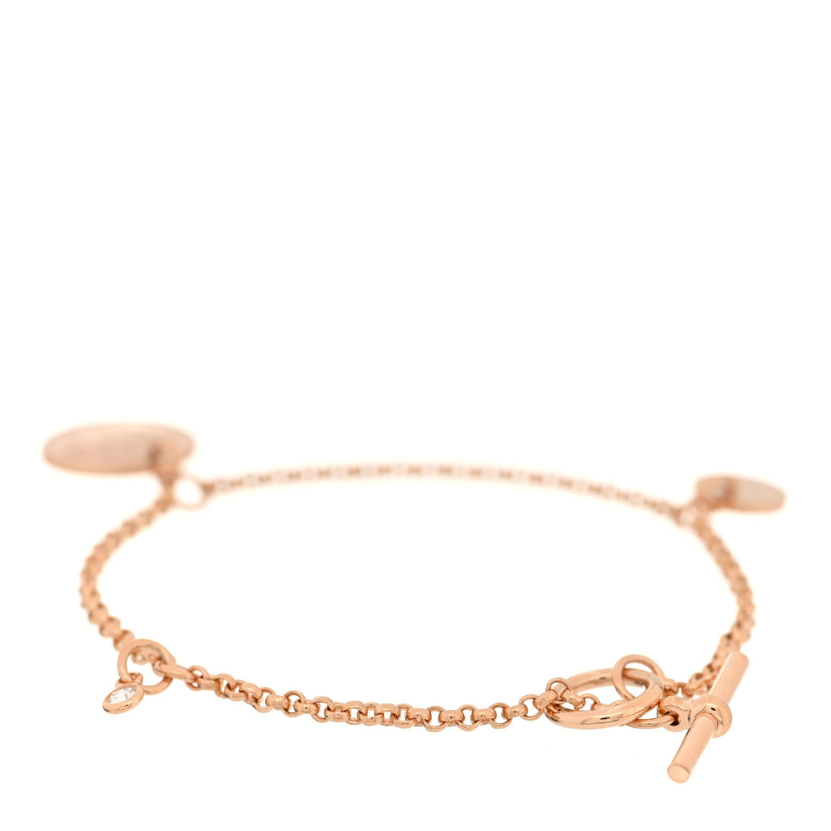 18K Rose Gold Diamond PM Ex-Libris Bracelet SH
