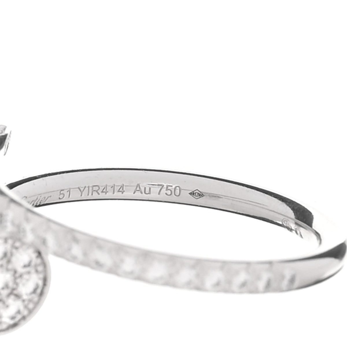 18K White Gold Diamond Juste Un Clou Paved Ring 51 5.75