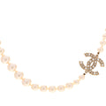 Pearl CC 100th Anniversary Necklace Light Gold
