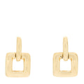 18K Yellow Gold Square Door Knocker Earrings
