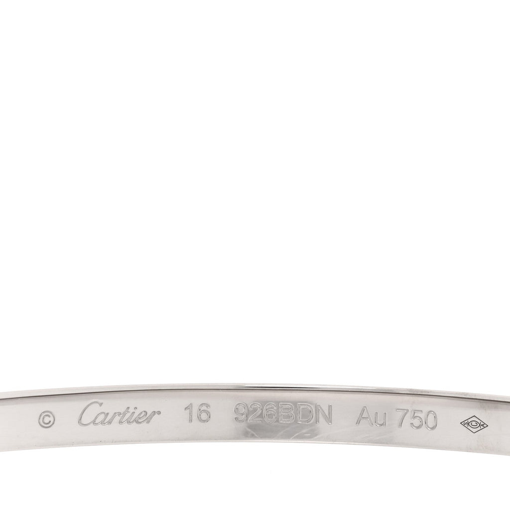 18K White Gold Small LOVE Bracelet 16