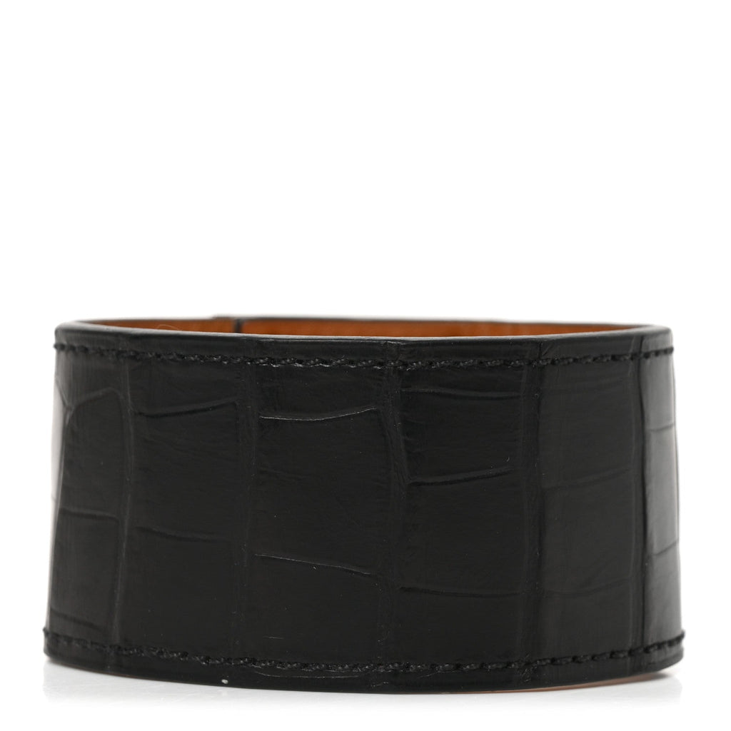Shiny Alligator Kelly Dog Bracelet Black