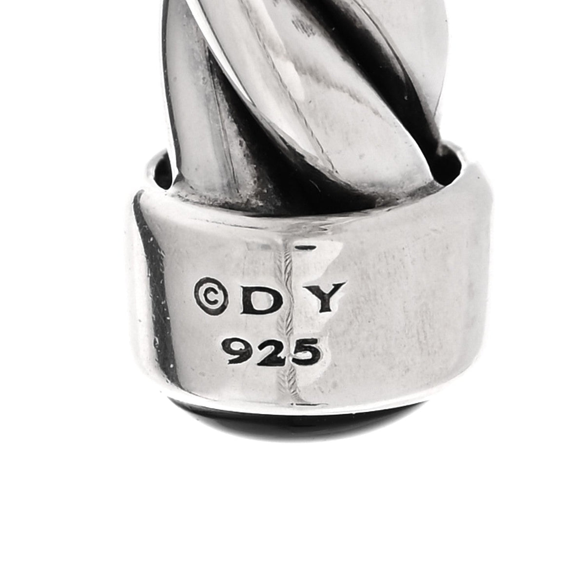 Sterling Silver Onyx 6mm Cable Classic Cuff Bracelet