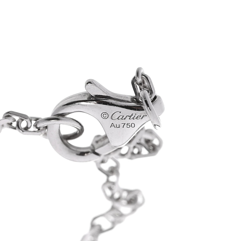 18K White Gold Diamond Pave Love Chain Bracelet