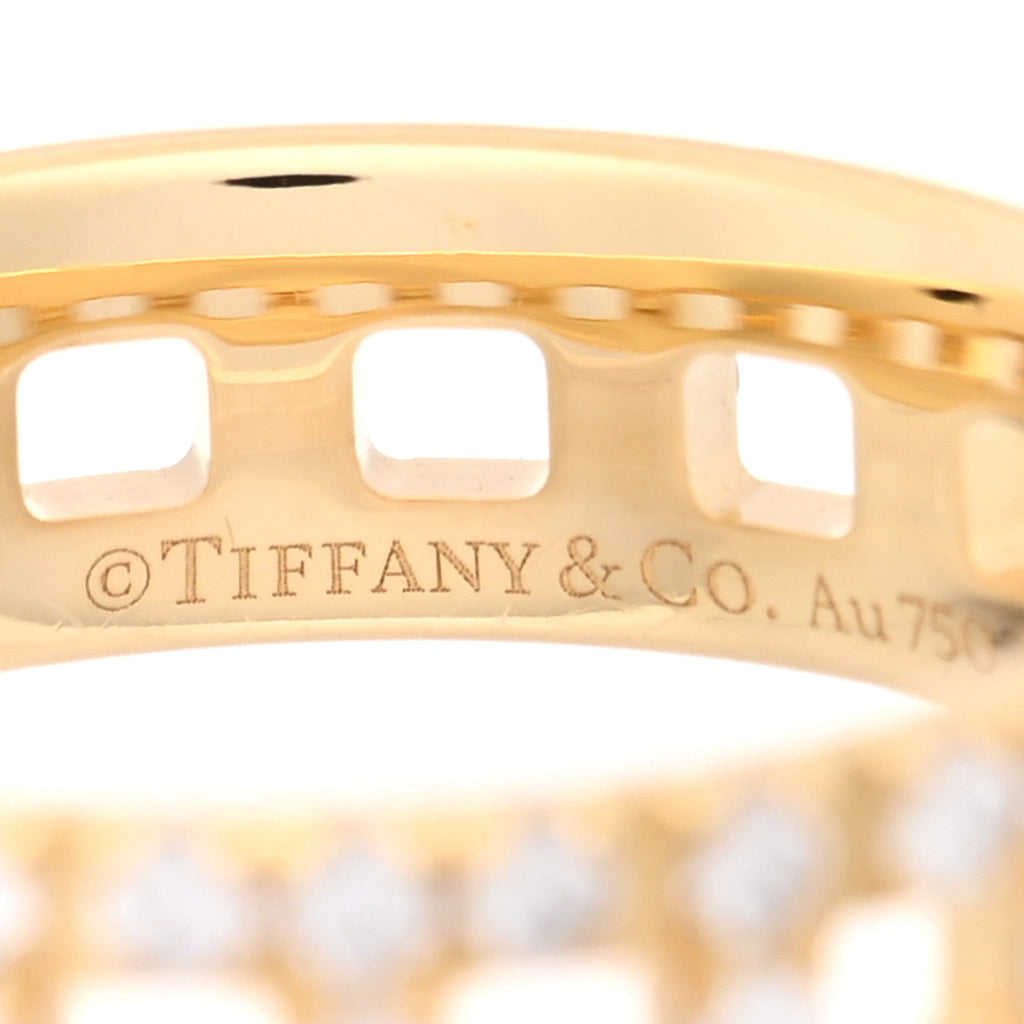 18K Yellow Gold Diamond T True Wide Ring 54 7