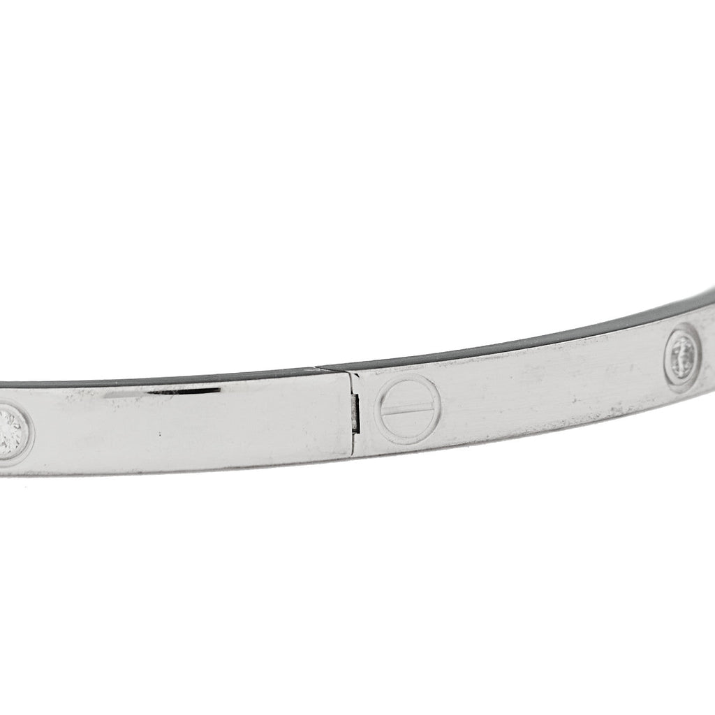 18K White Gold 6 Diamond Small LOVE Bracelet 18