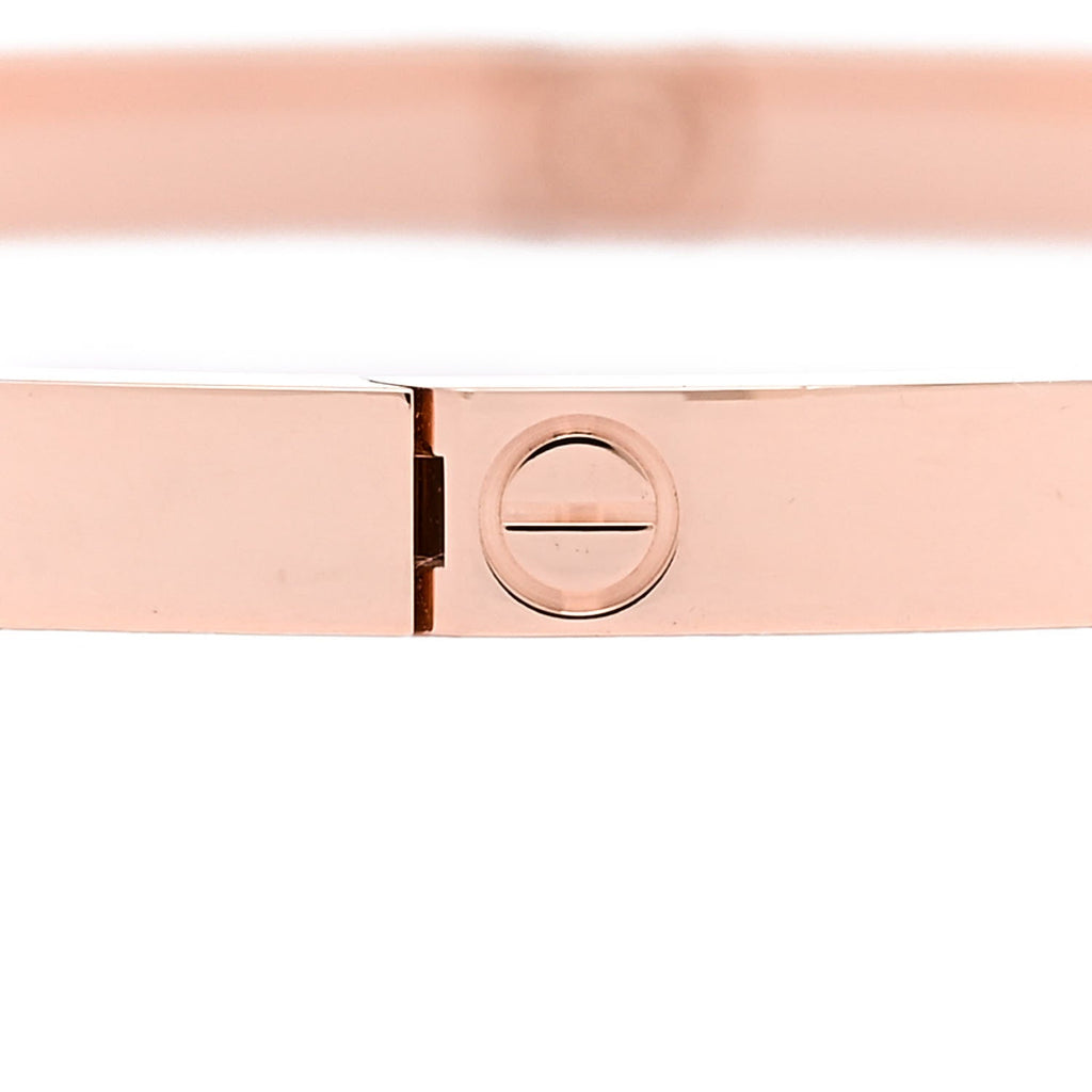 18K Pink Gold 6 Diamond Small LOVE Bracelet 20