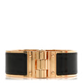 Enamel Charniere Uni Wide Hinged Bracelet M Black