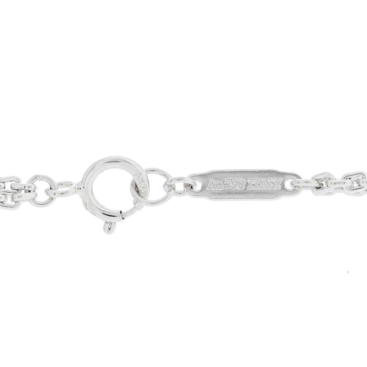 18K White Gold Diamond HardWear Large Double Link Pave Pendant Necklace