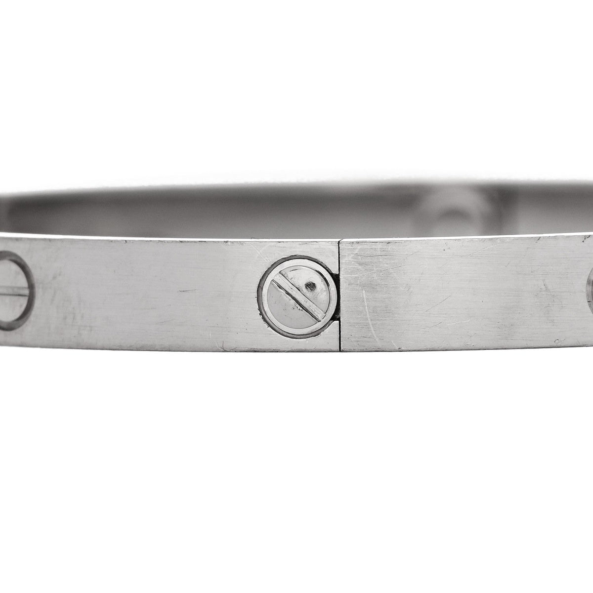 18K White Gold Brushed Finish LOVE Bracelet 21