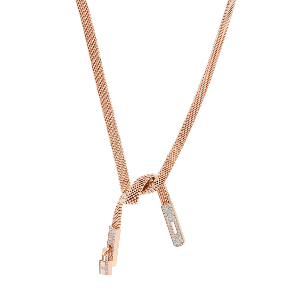 18K Rose Gold Diamond Kelly Gavroche Necklace SH